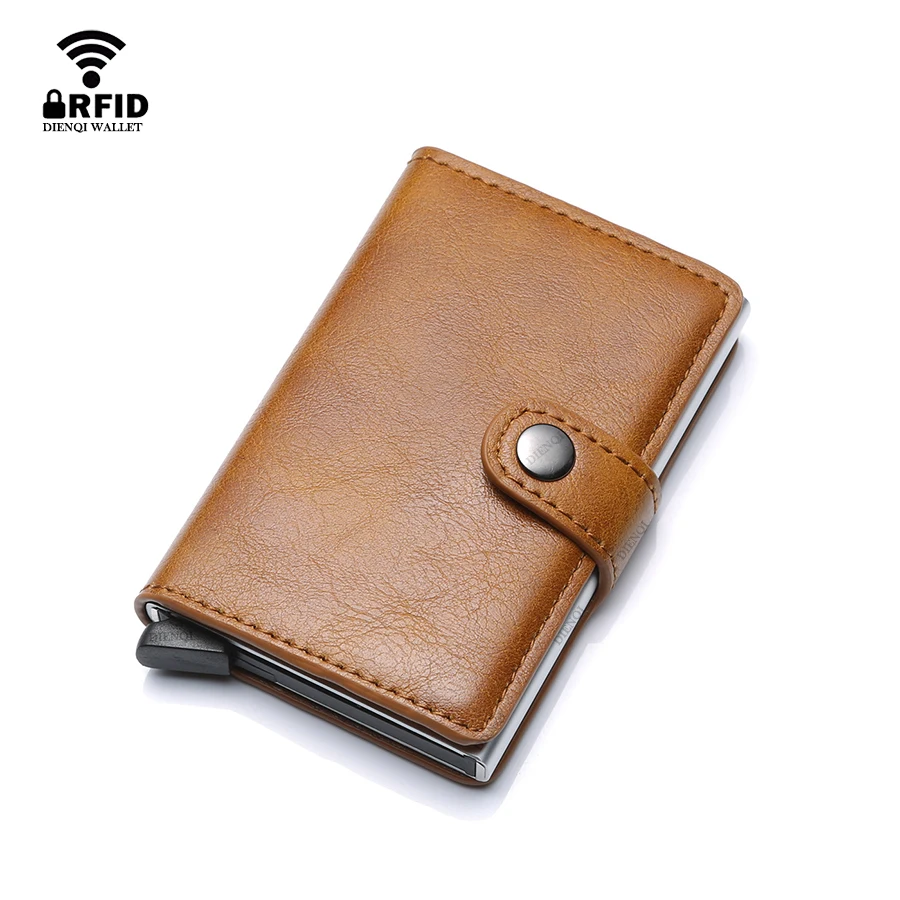 Index Card Holder - Rfid โลหะเยี่ยมชมผู้ถือบัตรเครดิตกระเป๋าสตางค์ผู้ชายหรูหราธุรกิจ Bank ผู้ถือบัตรกระเป๋าสตางค์สําหรับชายการ์ด Porte-รถเข็น