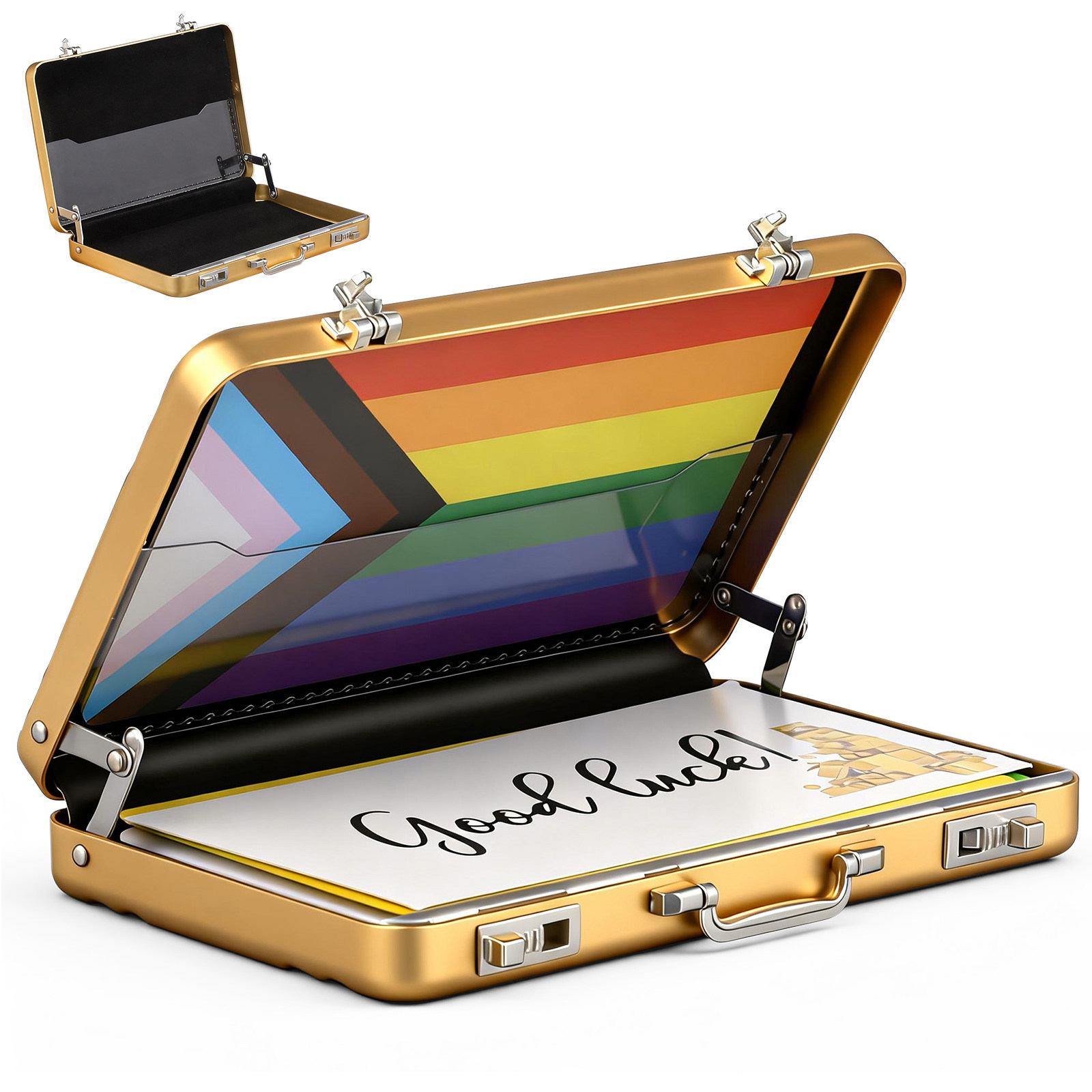 Card Index Box - กล่องใส่นามบัตร อลูมิเนียม ดีไซน์โลหะเรียบหรู พร้อมฝาปิดแบบสแนป ที่จัดเก็บบัตรดัชนี ที่วางบัตรบนโต๊ะ