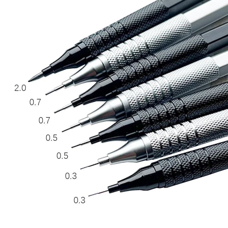 Mechanical Pencil 0.3 - 1Pcดินสอ 0.3/0.5/0.7/2.0 มม.แรงโน้มถ่วงต่ําโลหะวาดดินสอพิเศษสํานักงานโรงเรียนเขียนอุปกรณ์ศิลปะ
