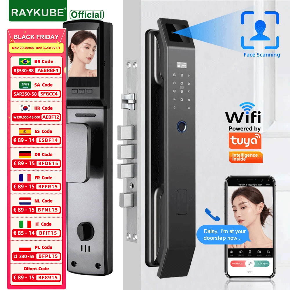 Letter Opener Brass - RAYKUBE DF14 Tuya WiFi ระบบล็อคดิจิตอลแบบสแกนใบหน้า 3