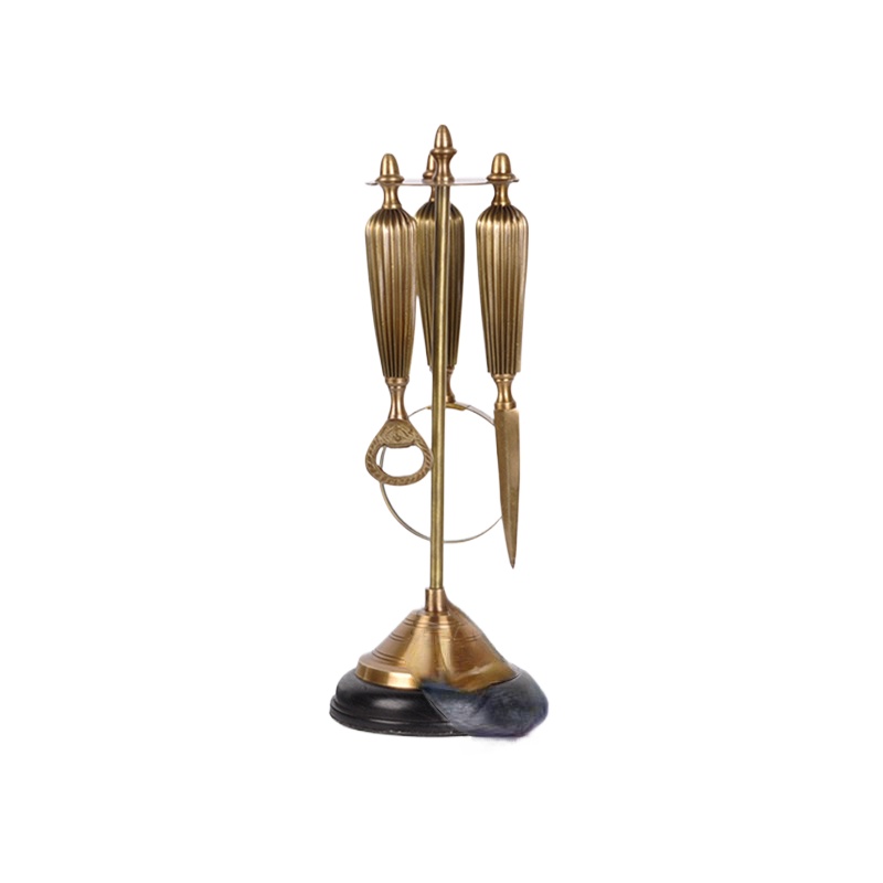 Letter Opener Brass - ที่เปิดจดหมายและขวดแก้วทองเหลืองนำเข้าสไตล์เรโทร พร้อมแว่นขยาย ใช้ตกแต่งห้องเรียน