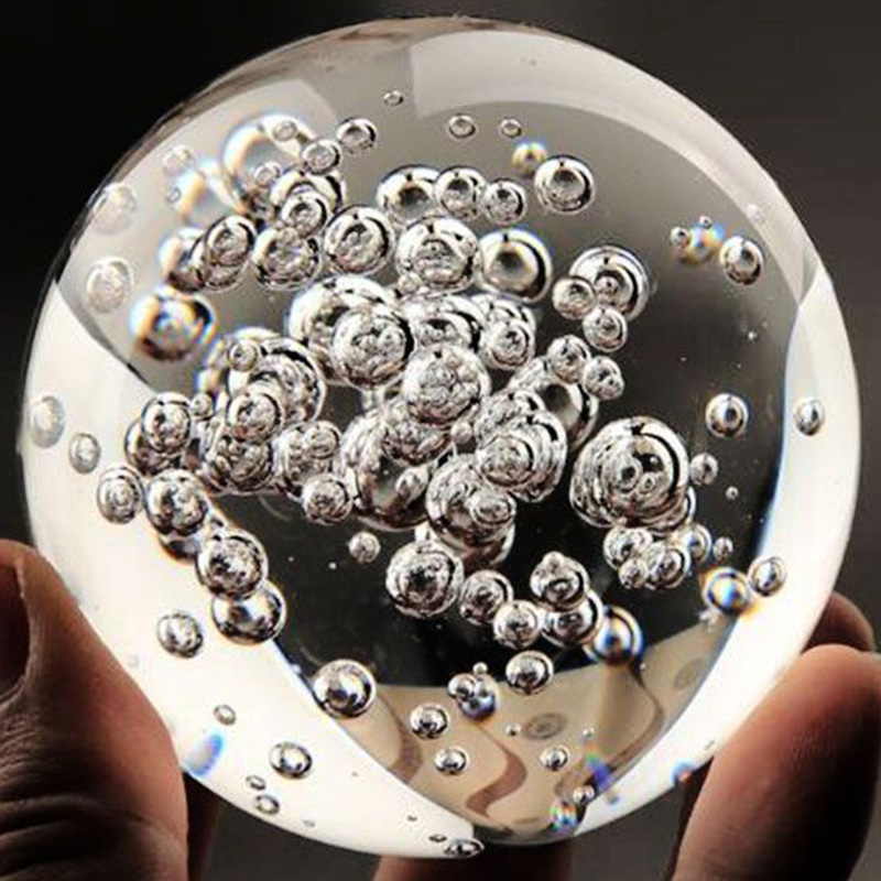 Paper Weight Crystal - 40/60/80มม.ล้างฟองลูกบอลคริสตัลสำนักงานตกแต่ง Feng Shui Sphere Paperweight การถ่ายภาพ