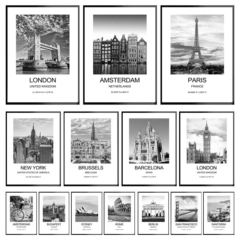 Ink Blotter Paper - เมืองโปสเตอร์ New York London Paris Wall