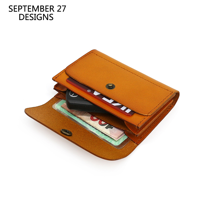 Index Card Holder - กระเป๋าคาดเอวขนาดเล็กหนังแท้ผู้ชายวินเทจ, กระเป๋าใส่เหรียญกระเป๋าเงินใส่บัตรใส่บัตรมีเข็มขัดหรูหราหนังวัว