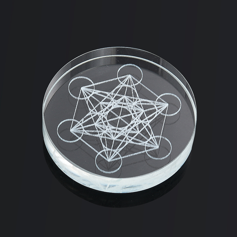 Paper Weight Crystal - Metatron Cube คริสตัลขาตั้งฐาน Archangel Angel Seal