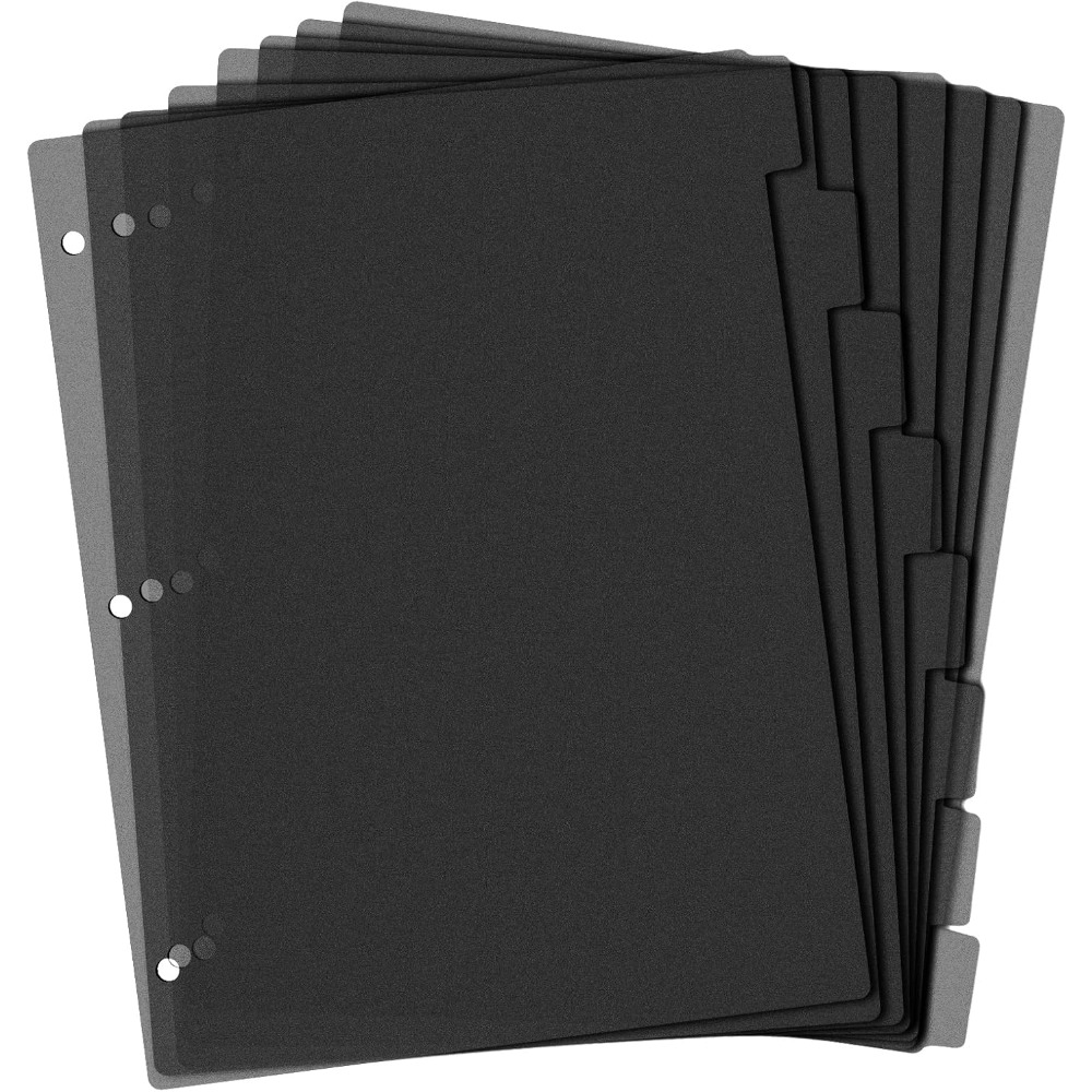 Tab Divider A4 - แผ่นแบ่งแฟ้มพลาสติกสีดำ 8 ช่อง ขนาด A4 แบบ