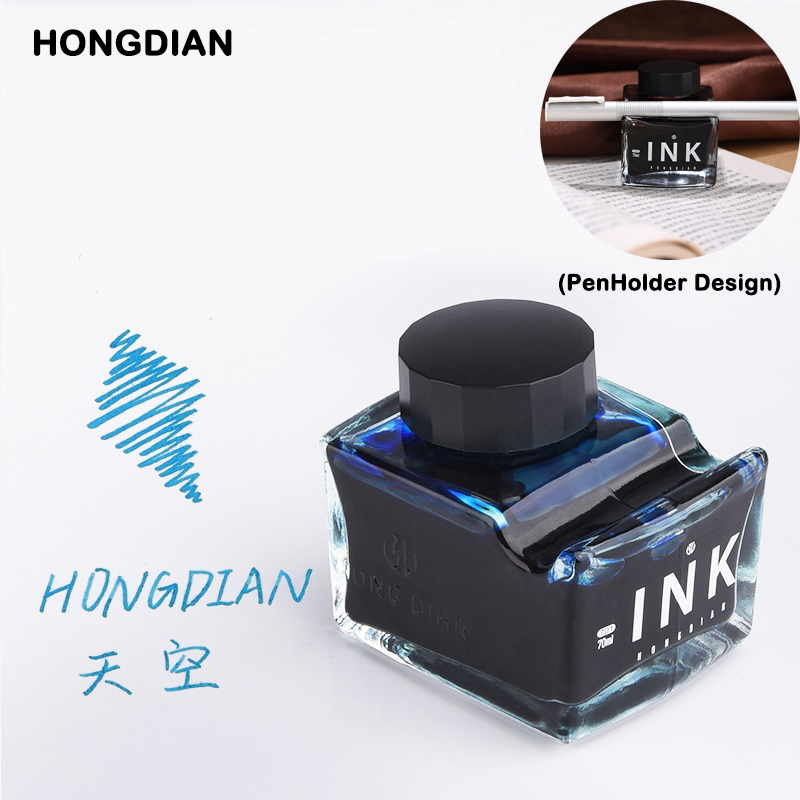 Fountain Pen Bottled Ink - Hongdian ตลับปากกาหัวแร้งขนาด70/60/18มล. ตลับปากกาเจลบรรจุขวดแก้วหลากสีอุปกรณ์สำนักงานโรงเรียน