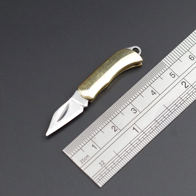 Letter Opener Brass - ทองเหลืองพับมีดพกพาพวงกุญแจที่เปิดจดหมายหลายฟังก์ชั่น EDC กลางแจ้งเครื่องมือป้องกันตัวเองมีด CS Go Camp