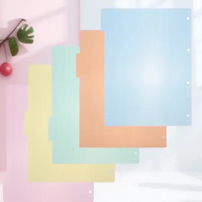 Tab Divider A4 - 10 ชิ้น แผ่นแบ่งเอกสารพลาสติก A4 สีสันสดใส เรียบลื่น