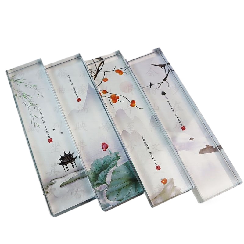 Book Weight Glass - Glass Paperweight จีนแบบดั้งเดิม - Four Seasons