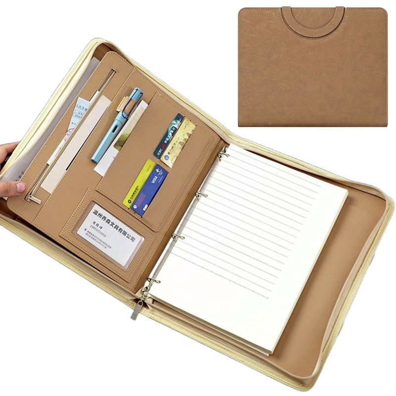 Binder A4 Lever - แฟ้มเอกสารธุรกิจอเนกประสงค์ A4 หนัง PU พร้อมห่วงใส่เอกสาร ช่องใส่บัตร