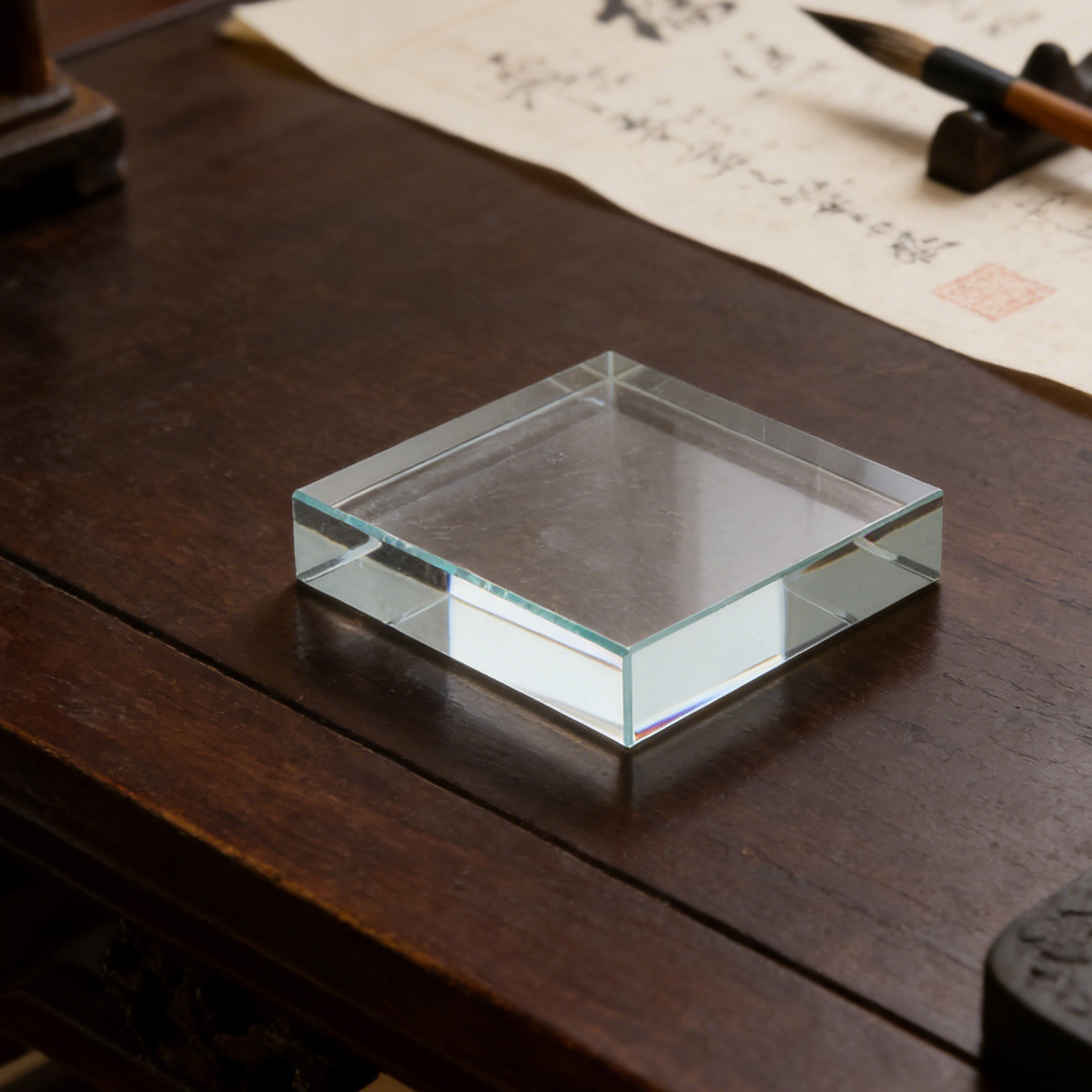 Paper Weight Crystal - ที่ทับกระดาษทรงสี่เหลี่ยมใส ตกแต่งโต๊ะทำงานอย่างหรูหรา ที่ทับกระดาษทรงสี่เหลี่ยมใสคุณภาพพรีเมียม