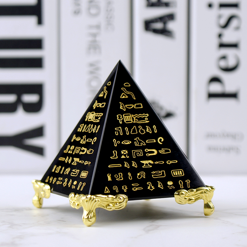 Paper Weight Crystal - อียิปต์คริสตัล Obsidian Pyramid รุ่น Natural Healing