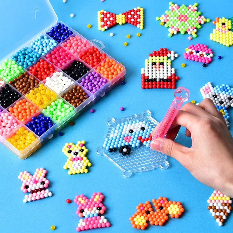 Paper Weight Crystal - ชุดของเล่นลูกปัดสเปรย์น้ำแร่วิเศษทำมือ1000ชิ้น/กล่องชุดของเล่นปริศนาลูกปัดคริสตัลสีสำหรับเด็กของขวัญชุดงานฝีมือของเล่นหลากหลายชนิด