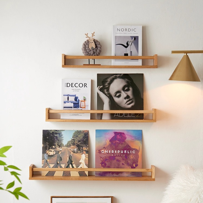 Magazine Holder Rack - ที่จัดเครื่องเทศในครัว, ชั้นวางของติดผนังไม้เนื้อแข็ง, ชั้นวางโชว์กันความชื้น, ที่ใส่หนังสือพิมพ์ตกแต่ง