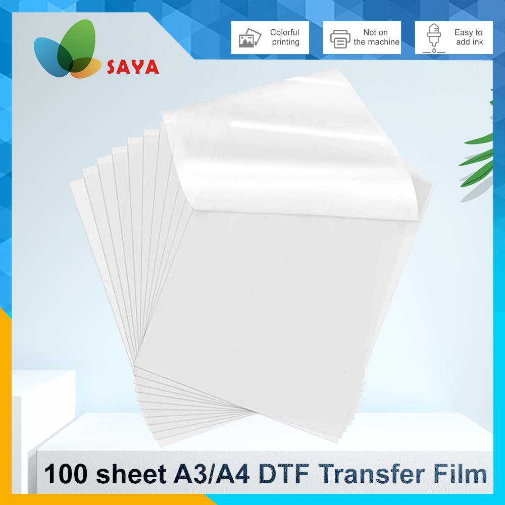 Ink Blotter Paper - 50/100 ชิ้นฟิล์ม DTF A3/A4 ฟิล์มกาวสองหน้าสำหรับถ่ายโอนกระดาษพิมพ์ DTF,