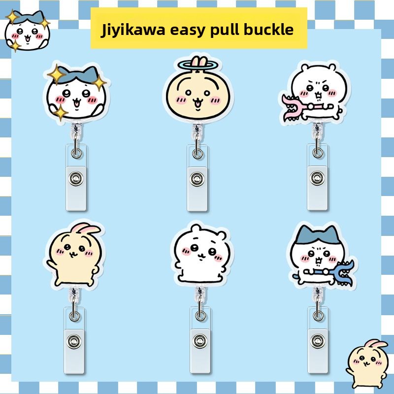 Index Card Holder - ที่ใส่บัตรแบบยืดหดได้ลายการ์ตูนน่ารัก พร้อมคลิปหนีบ สำหรับพยาบาล แพทย์ นักเรียน ป้ายชื่อ