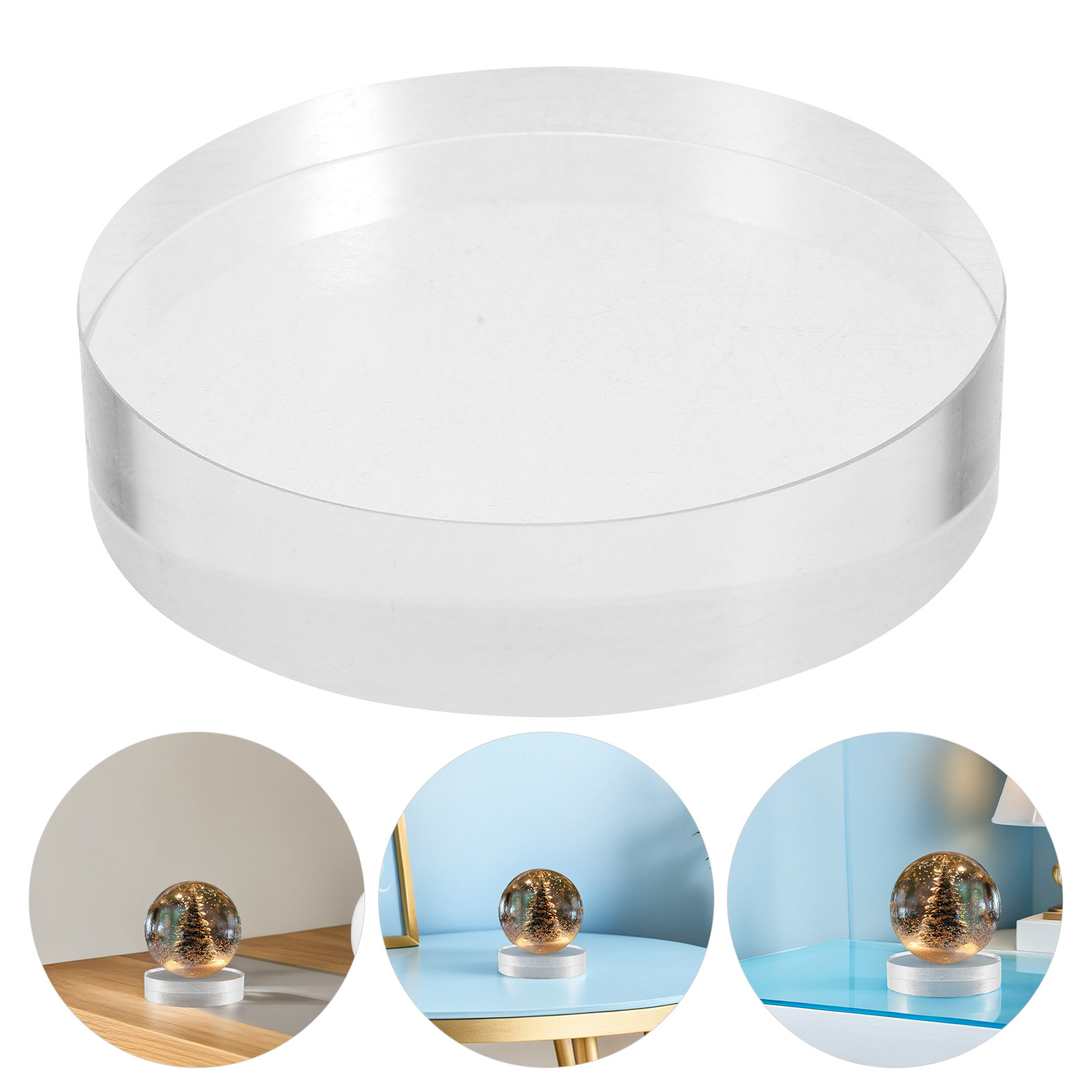 Book Weight Glass - ที่ทับกระดาษแก้วใสทรงกลม 2 ชิ้น สำหรับตกแต่งโต๊ะทำงาน งานฝีมือ งานเขียนพู่กัน