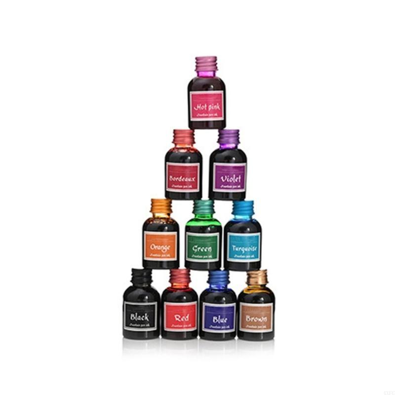10 สี 1 ขวดสีสันสดใส 30ml Foun - Fountain Pen Bottled Ink บทวิจารณ์และราคา
