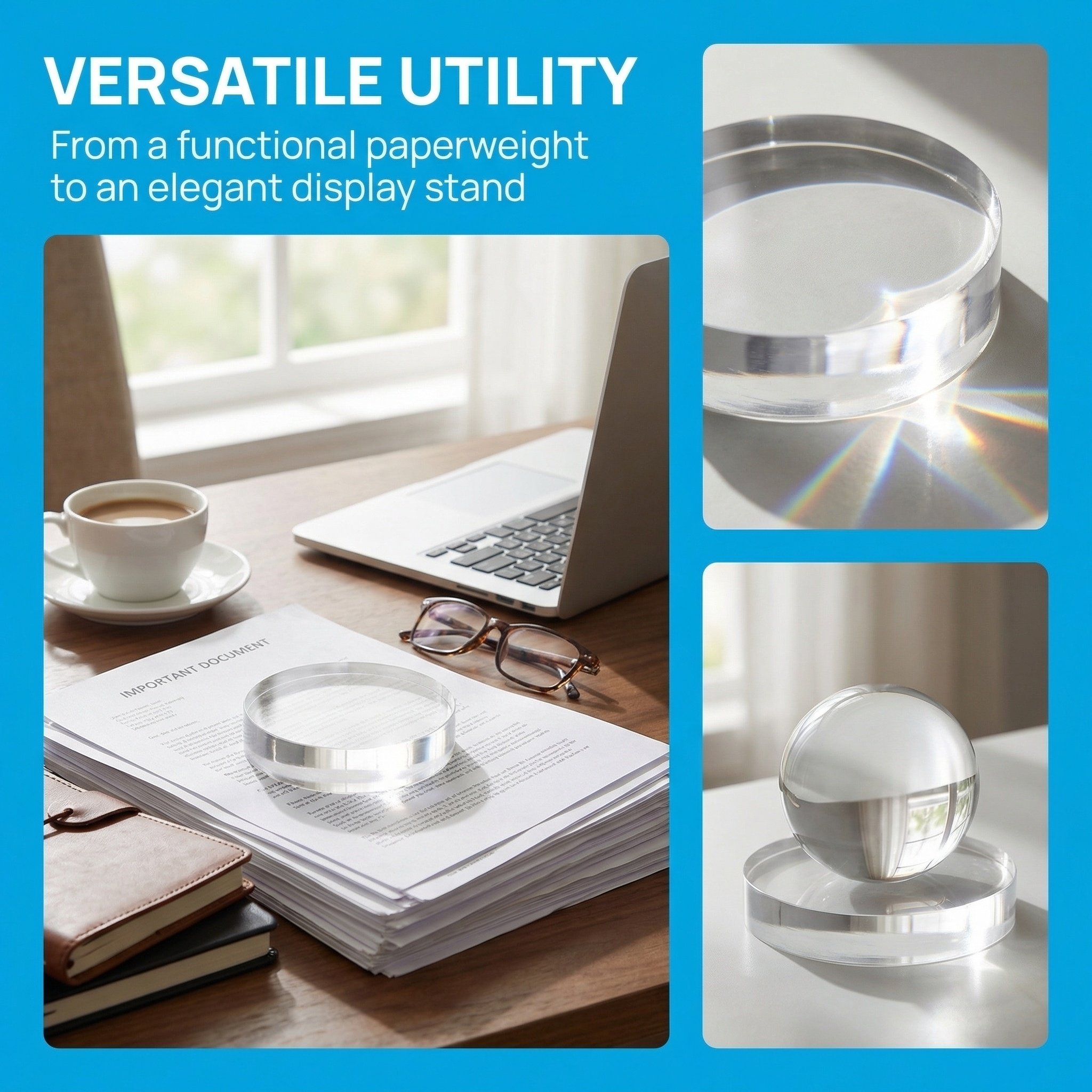 ที่ทับกระดาษแก้วคริสตัลใสทรงกล - Paper Weight Crystal บทวิจารณ์และราคา