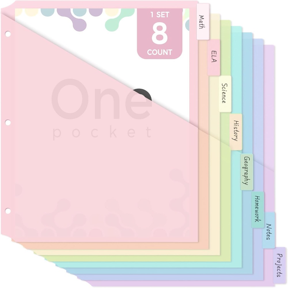 8 ชิ้น แผ่นแบ่งแฟ้ม A4 สีพาสเท - Tab Divider A4 บทวิจารณ์และราคา