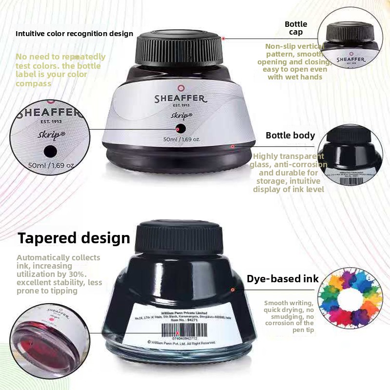 หมึกสีอเมริกัน SHEAFFER ขนาดให - Fountain Pen Bottled Ink บทวิจารณ์และราคา