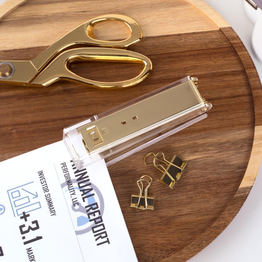 เครื่องเย็บกระดาษอะคริลิกใสสีท - Stapler Half Strip บทวิจารณ์และราคา