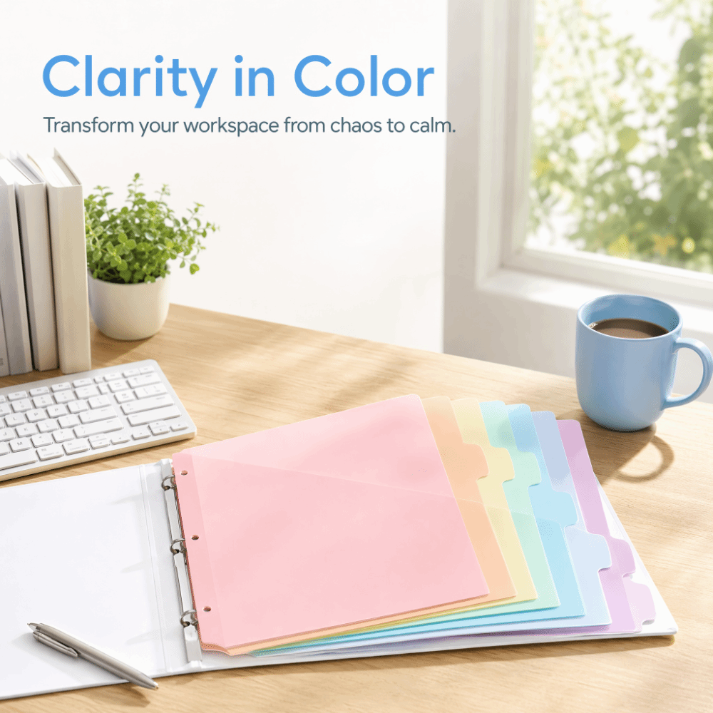 แผ่นแบ่งแฟ้มทนทาน สีพาสเทล เขี - Tab Divider A4 บทวิจารณ์และราคา