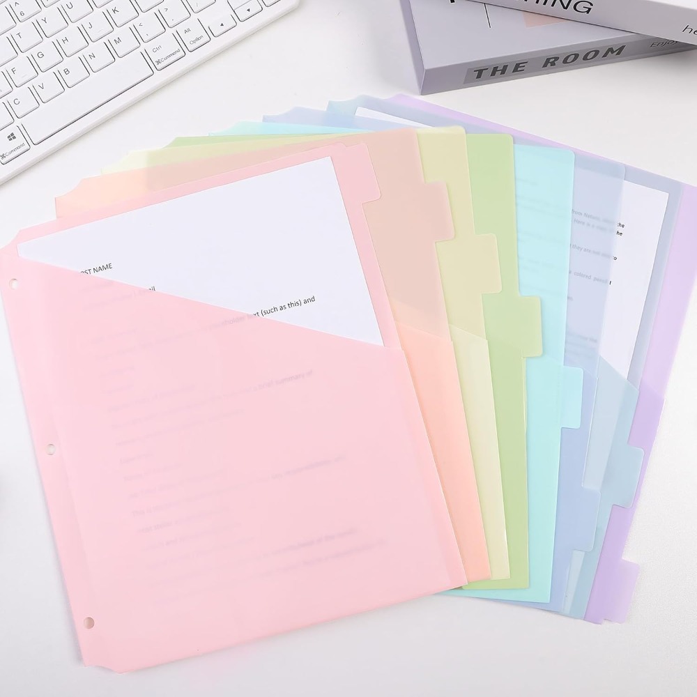 8 ชิ้น แฟ้มพลาสติกแบบมีช่องใส่ - Tab Divider A4 บทวิจารณ์และราคา