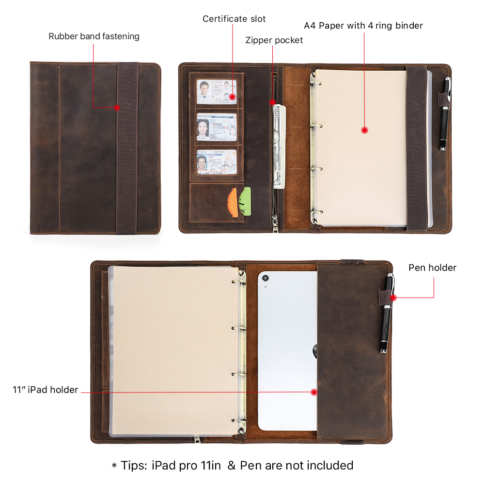 แบบย้อนยุคสุดหรูเคสหนังโน้ตบุ๊ - Binder A4 Lever บทวิจารณ์และราคา